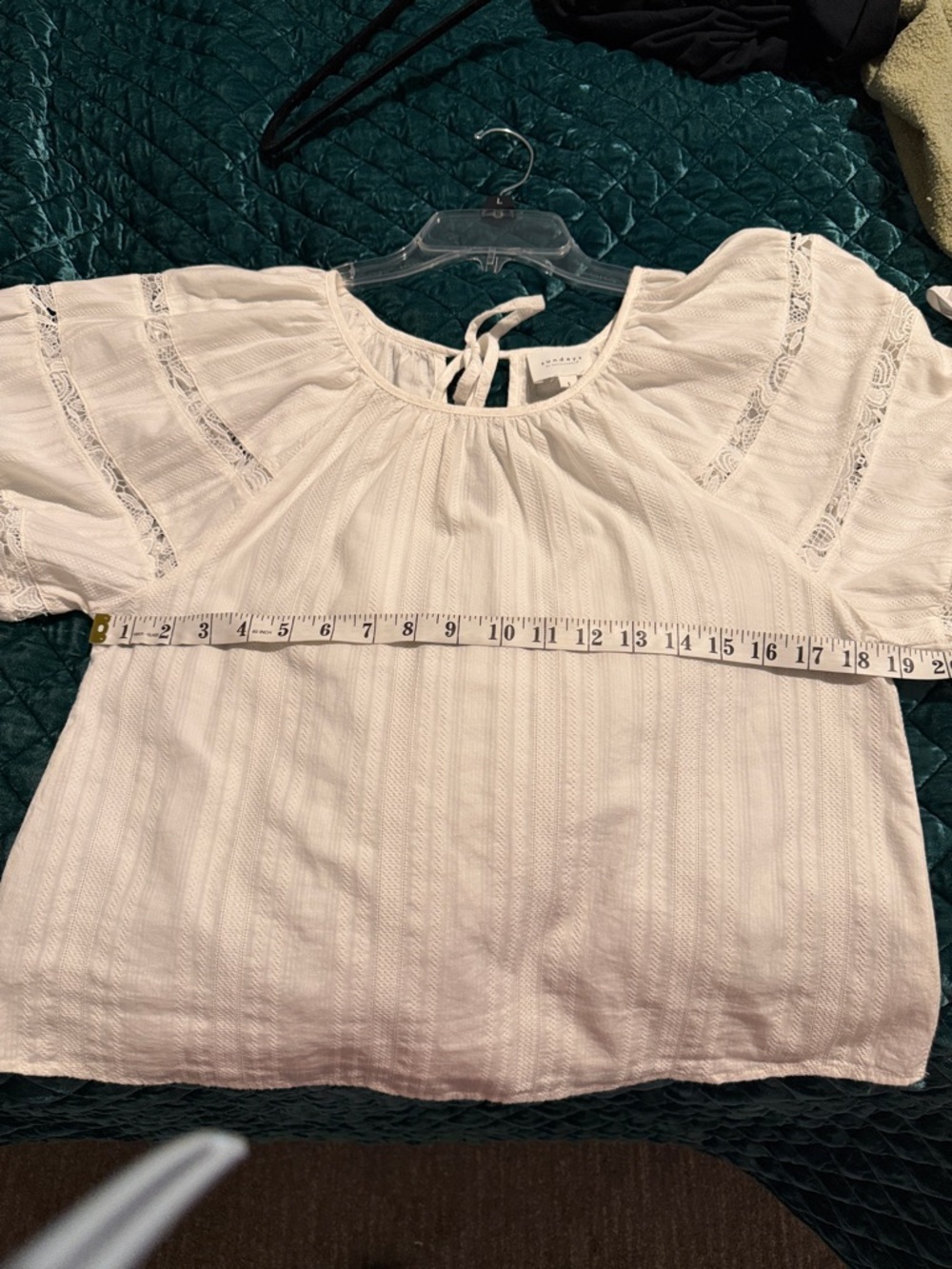 sundays Cream Boho Puff-Sleeve Peasant Top - Picture 6 of 7